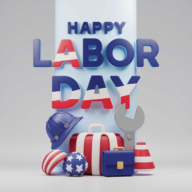 Labor Day Concept 3D Design