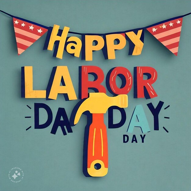 Photo labor day flat illustration