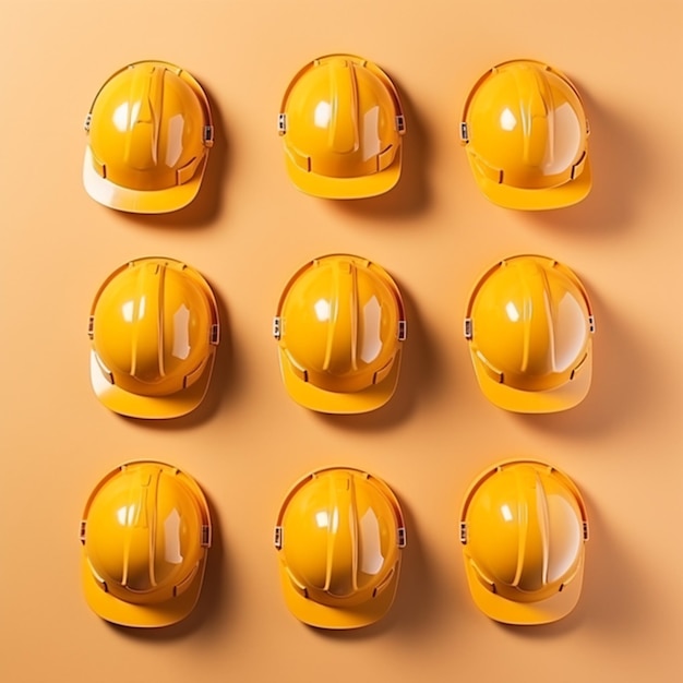 labor day flatlay construction helmets