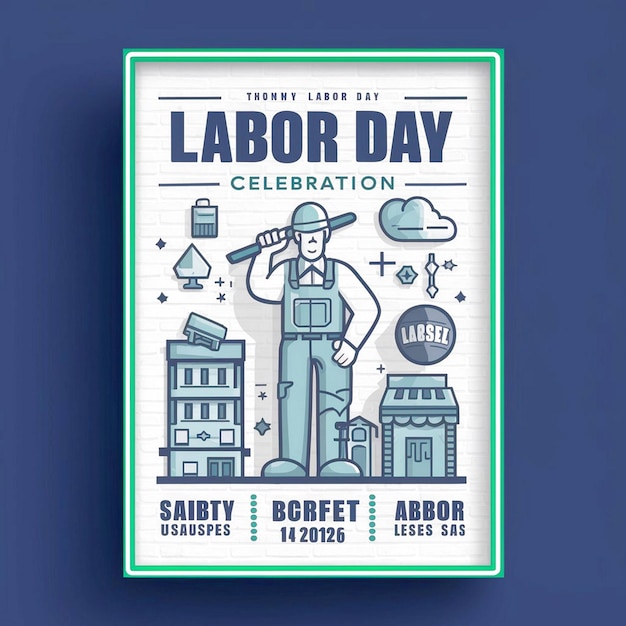 Photo labor day poster design