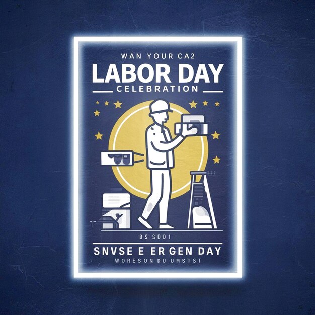 Photo labor day poster design