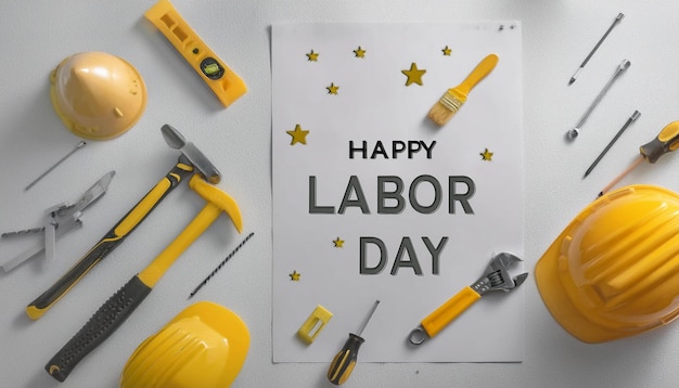 Labor Day a poster that says happy day is on a white background