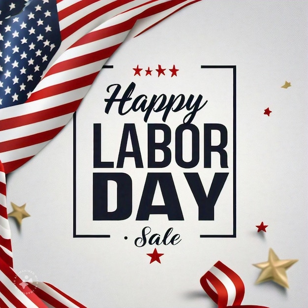 labor day sale poster for a celebration usa flag