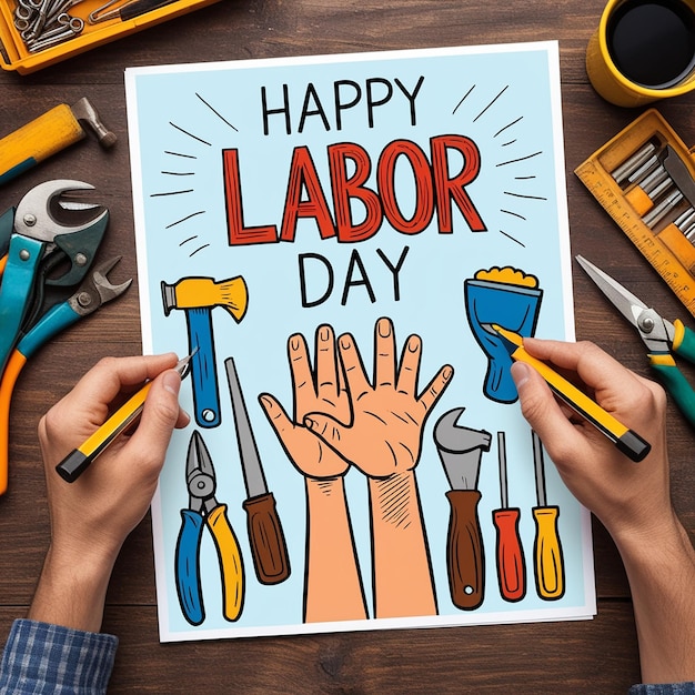 Labor Day Tshirt Design Template Celebrate Labor Day Quotes Calligraphy Graphic Design