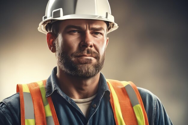 labor man worker builder wearing safety helmet and uniform