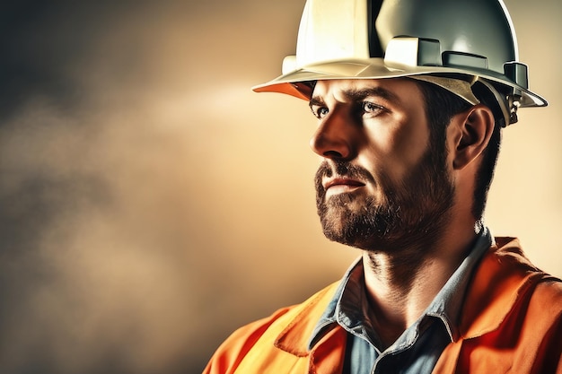 labor man worker builder wearing safety helmet and uniform