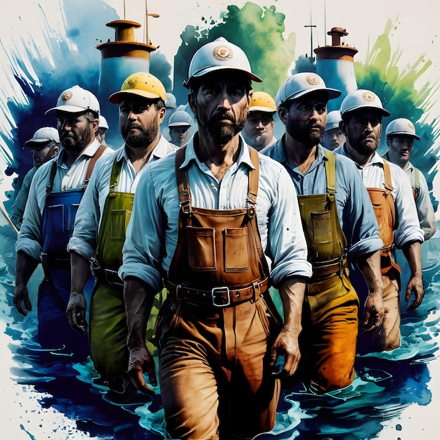 Labor Worker Watercolor Design