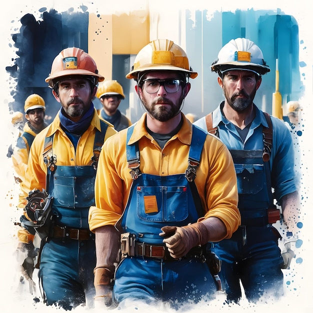 Labor Worker Watercolor Design