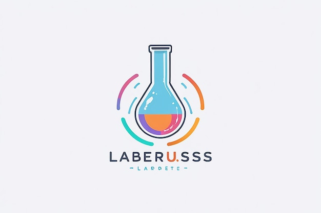 Photo laboratory liquid glass logo vector template