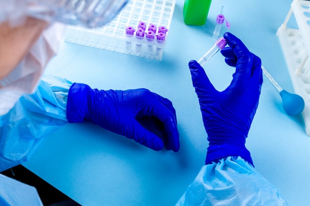 Laboratory, medical test tubes, means for blood sampling