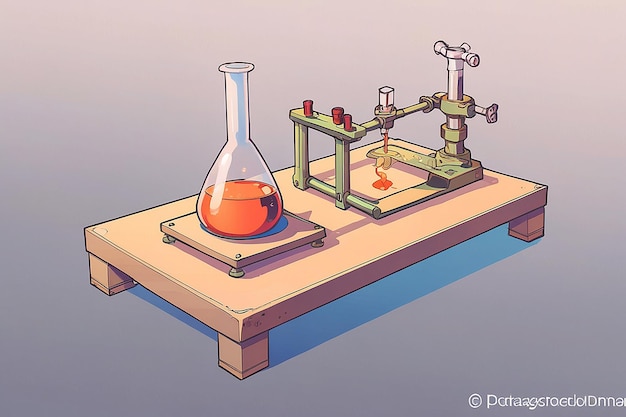 Photo laboratory test tube holder and burner for chemistry