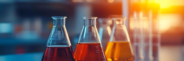 Laboratory with Scientific Beakers and Test Tubes