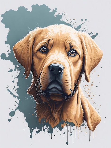 Labrador dog puppy for tshirt design