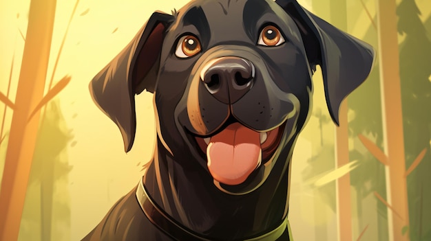 Labrador Retriever dog in cartoon edition