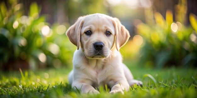 Labrador retriever puppy in the yard shallow dofx29