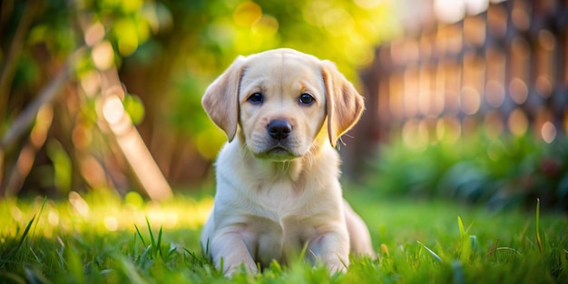 Labrador retriever puppy in the yard shallow dofx29