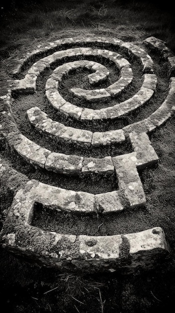 Photo labyrinth ancient path various christianity paganism religion spiritual symbol