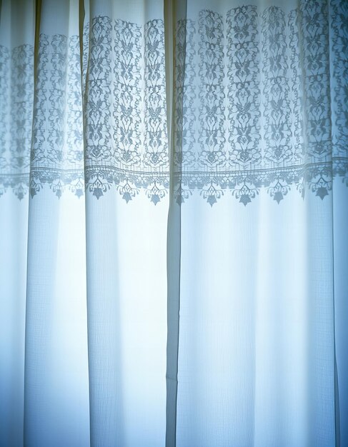 lace curtains with lace trim and lace on the bottom