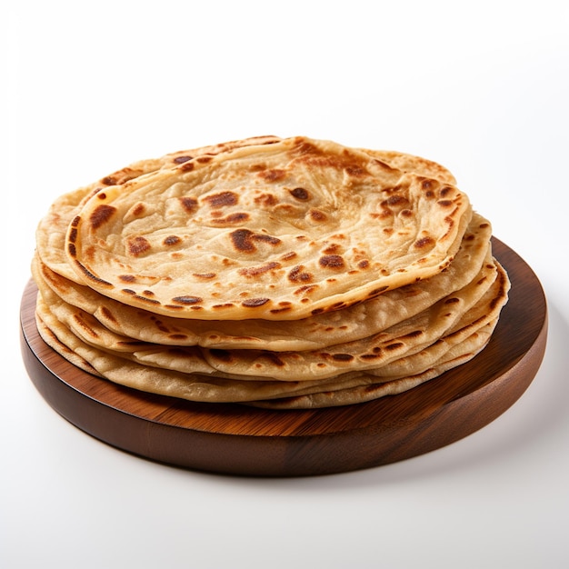 A Lachha paratha isolated on white background