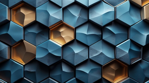 Lack and Blue Abstract Wallpaper Gray and Blue honeycomb graphic