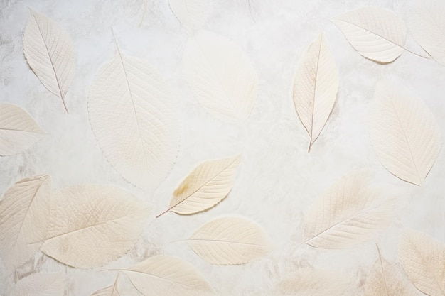 laconic Scandinavian natural background with leaves twigs