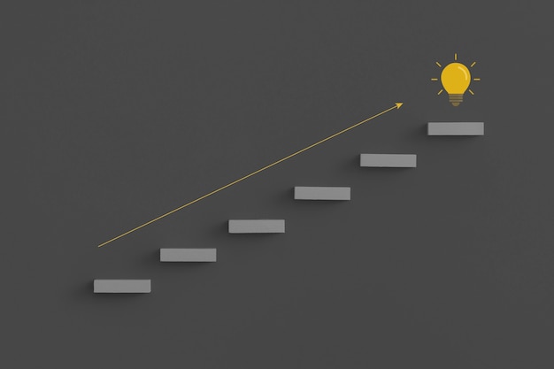 Ladder career path for business growth success process. Inspiration and creative idea concept.