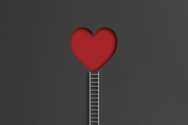 A ladder leading to the heart pastel color wall creative love idea