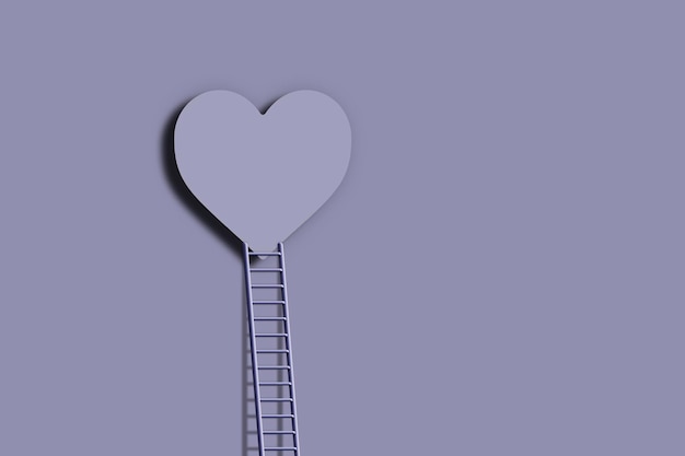 A ladder leading to the heart pastel color wall creative love idea