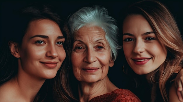 Ladies of all ages working together Generative AI