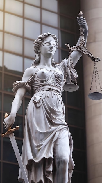 Photo lady justice themis statue scales of justice