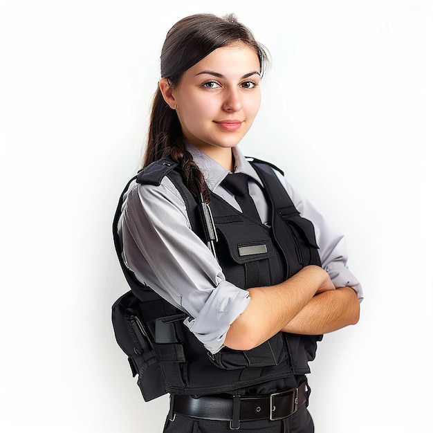 Photo lady with security uniform