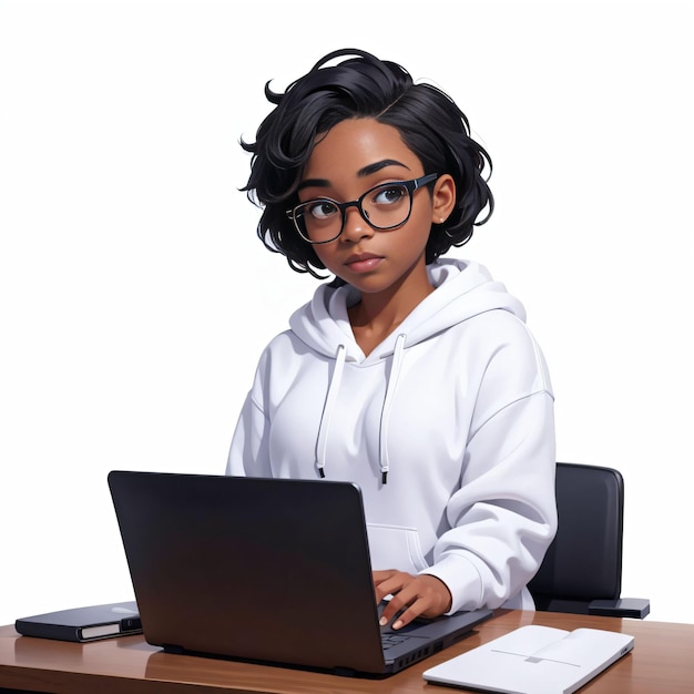 Lady working on laptop