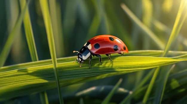 Ladybug on a blade of grass