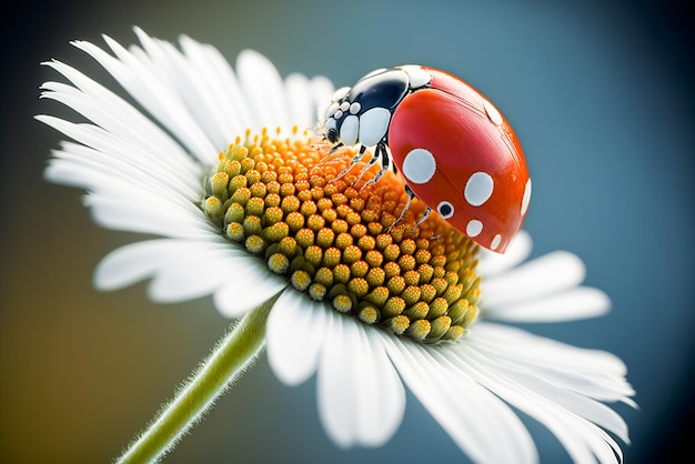 ladybug on a flower, ai generated