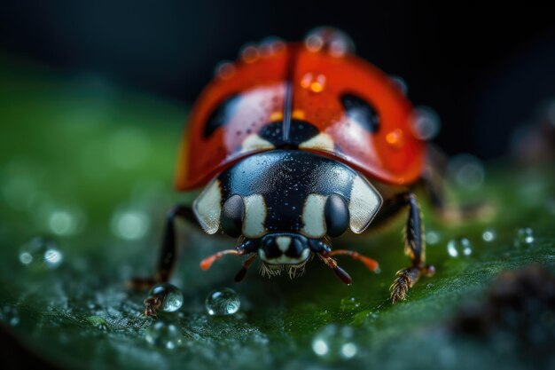 Ladybug macro photography close up shallow focus Generative AI