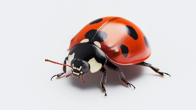 a ladybug with a black spot on its back