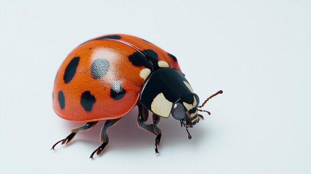 a ladybug with a black spot on its back