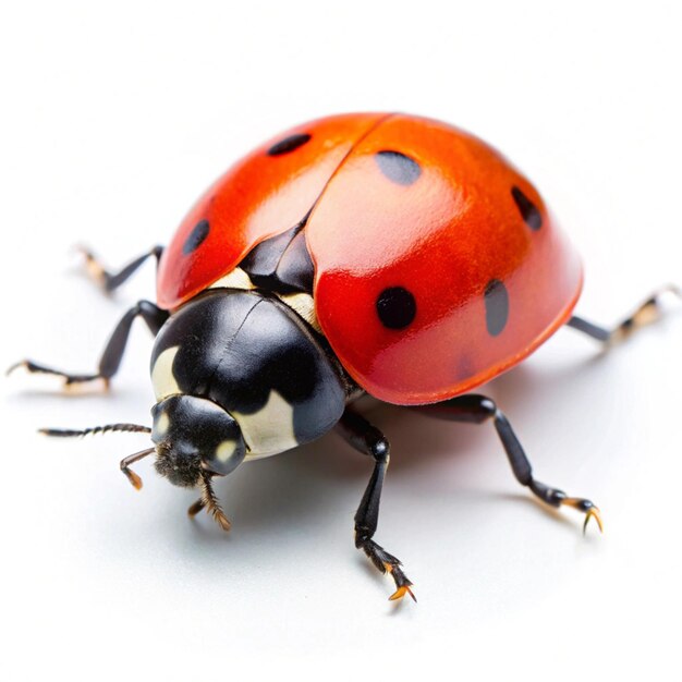 a ladybug with a black spot on its back