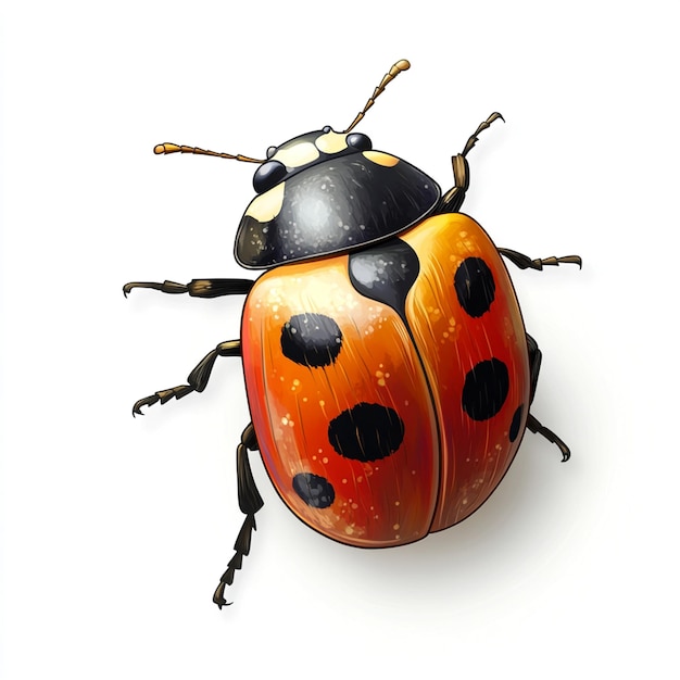 a ladybug with black spots on its face is shown