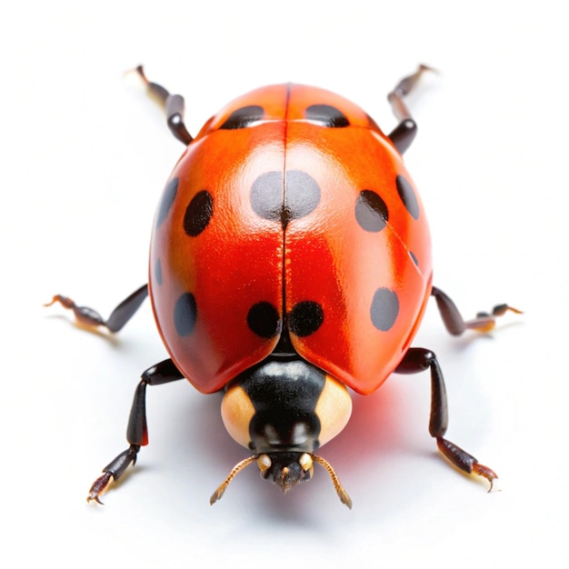 Photo a ladybug with dots on its back is shown