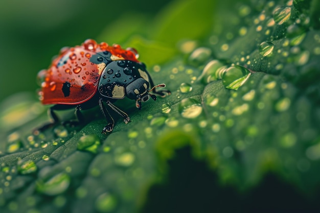 Ladybug with Glossy Exoskeleton Dotted