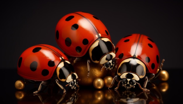 Ladybugs Wallpaper Macro Photography Style Insect Closeups Nature Background Small Creatures