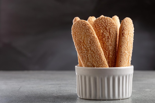 Ladyfingers cookies on the table