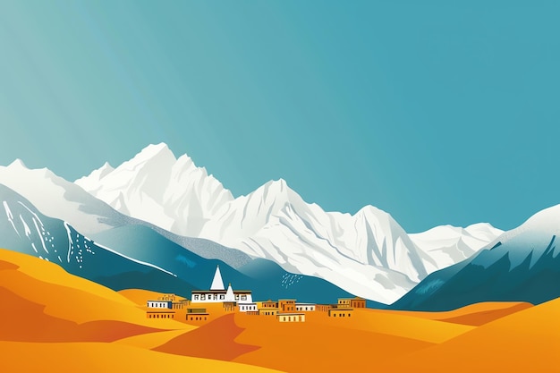 Lahaul and Spiti indian illustration background