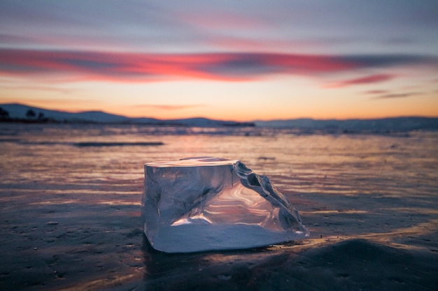 Lake Baikal in the rays of the setting sun. Amazing place, UNESCO world heritage