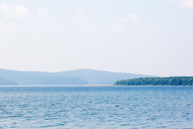 Lake Baikal in Russia view of the distant shore