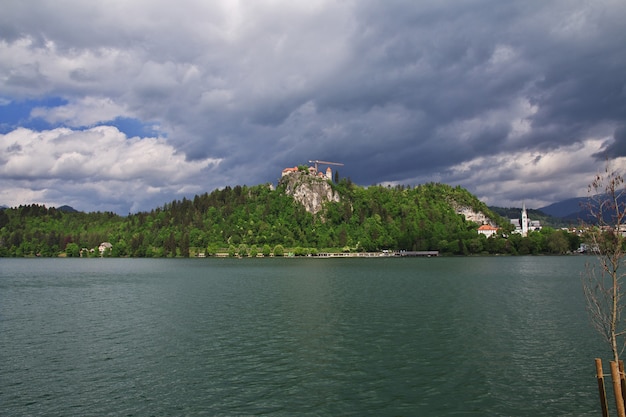 Lake Bled in the Alps of Slovenia