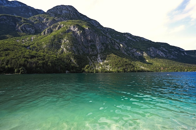 Lake Bohinj the largest lake in Slovenia located within the Bohinj Valley of the Julian Alps part of Triglav National Park