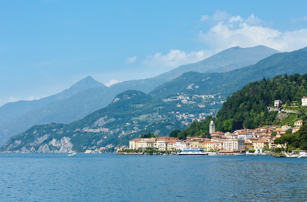 Lake Como (Italy) coast summer view from ship board