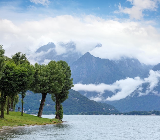 Lake Como Italy summer cloudy view